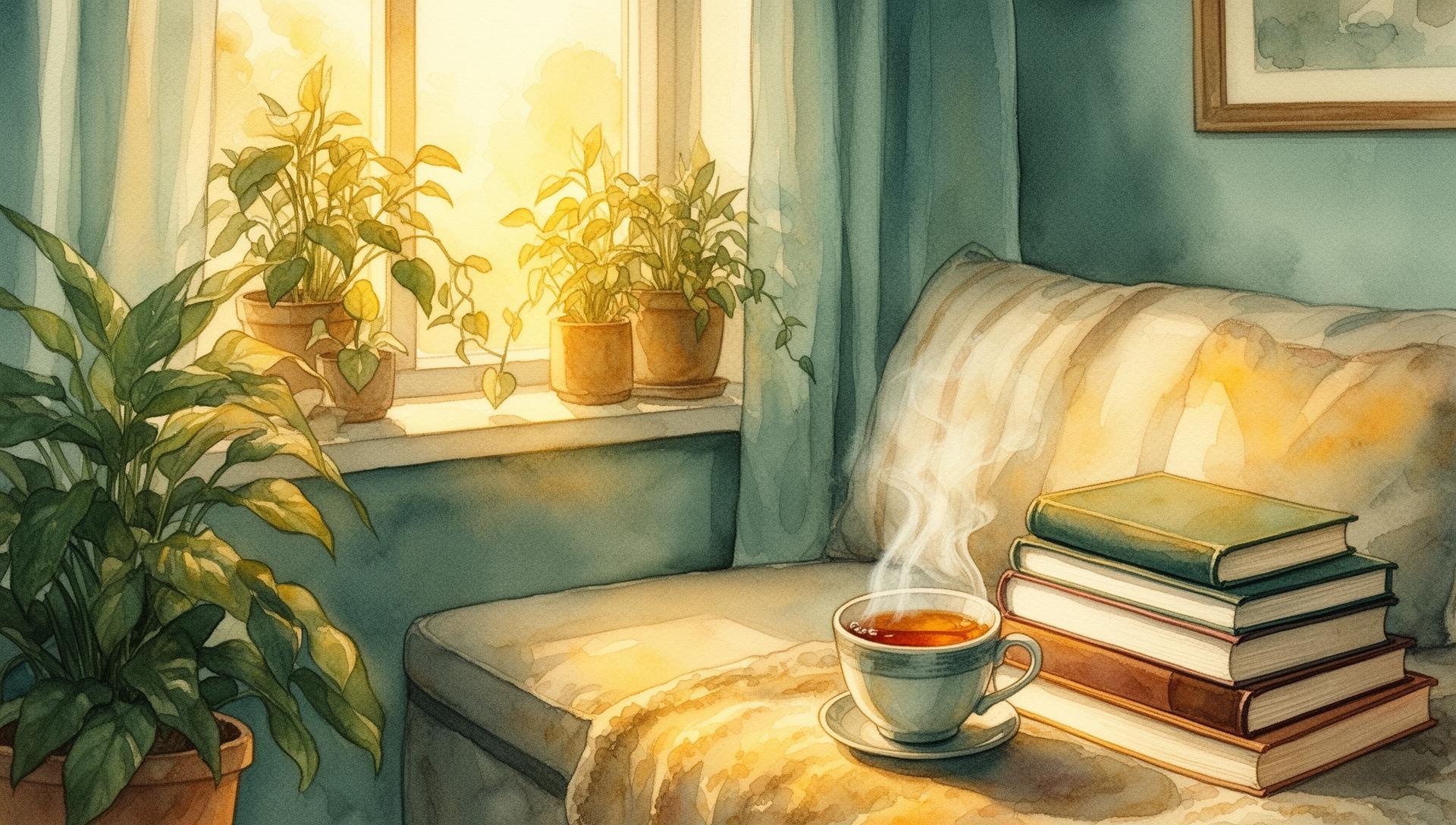 A calm reading and reflection space